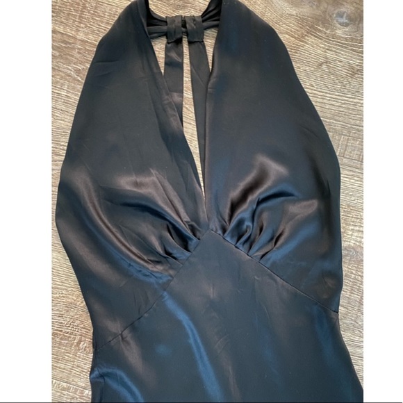 Vintage 90’s 100% Silk Dress Black Slip Dress Backless Maxi Dress - Picture 7 of 14